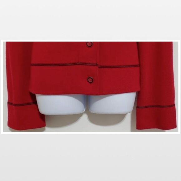 New Emma James Sweater Women's Red X-large Button Down  - Picture 7 of 16